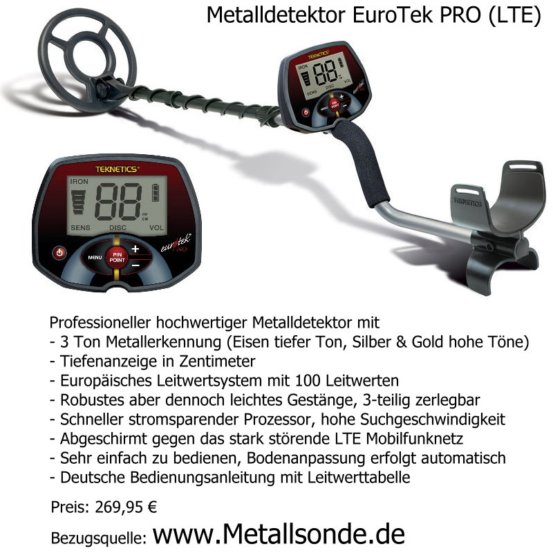Metalldetektor Eurotek PRO
