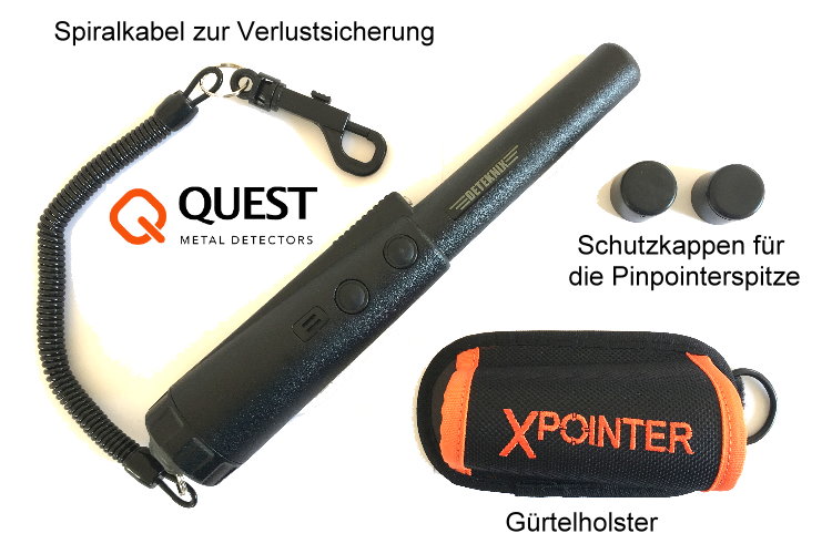 Pinpointer Quest Xpointer (neuestes Modell) + Zubehör